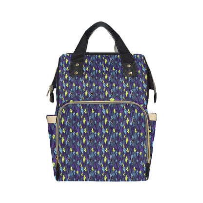 Shark Neon color Print Diaper Bag Backpack