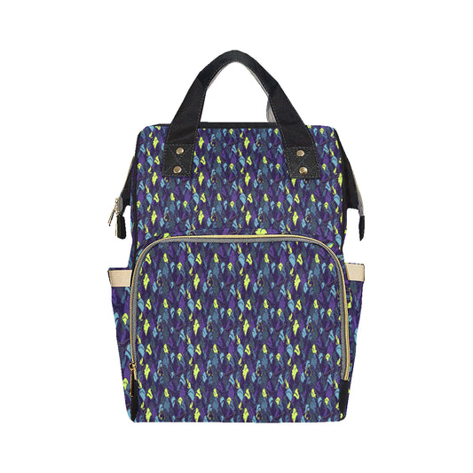 Shark Neon color Print Diaper Bag Backpack