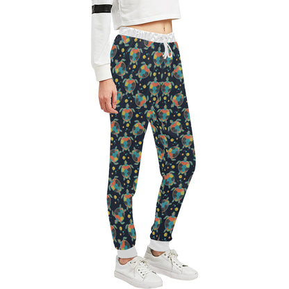 Sea Turtle Colorful with bubble Print Unisex Sweatpants