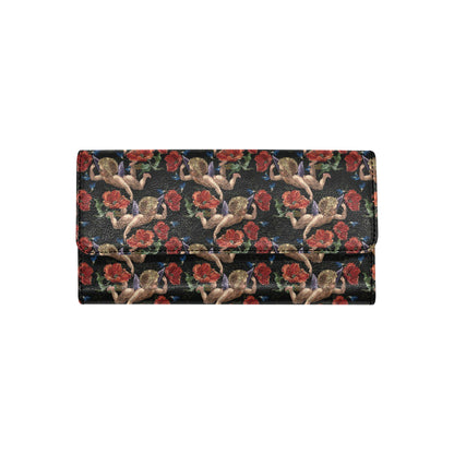 Cupid Pattern Print Design 05 Women's Trifold Wallet