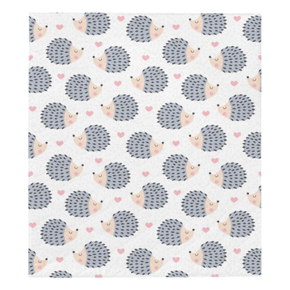 Hedgehog Baby Pattern Print Design 03 Premium Quilt