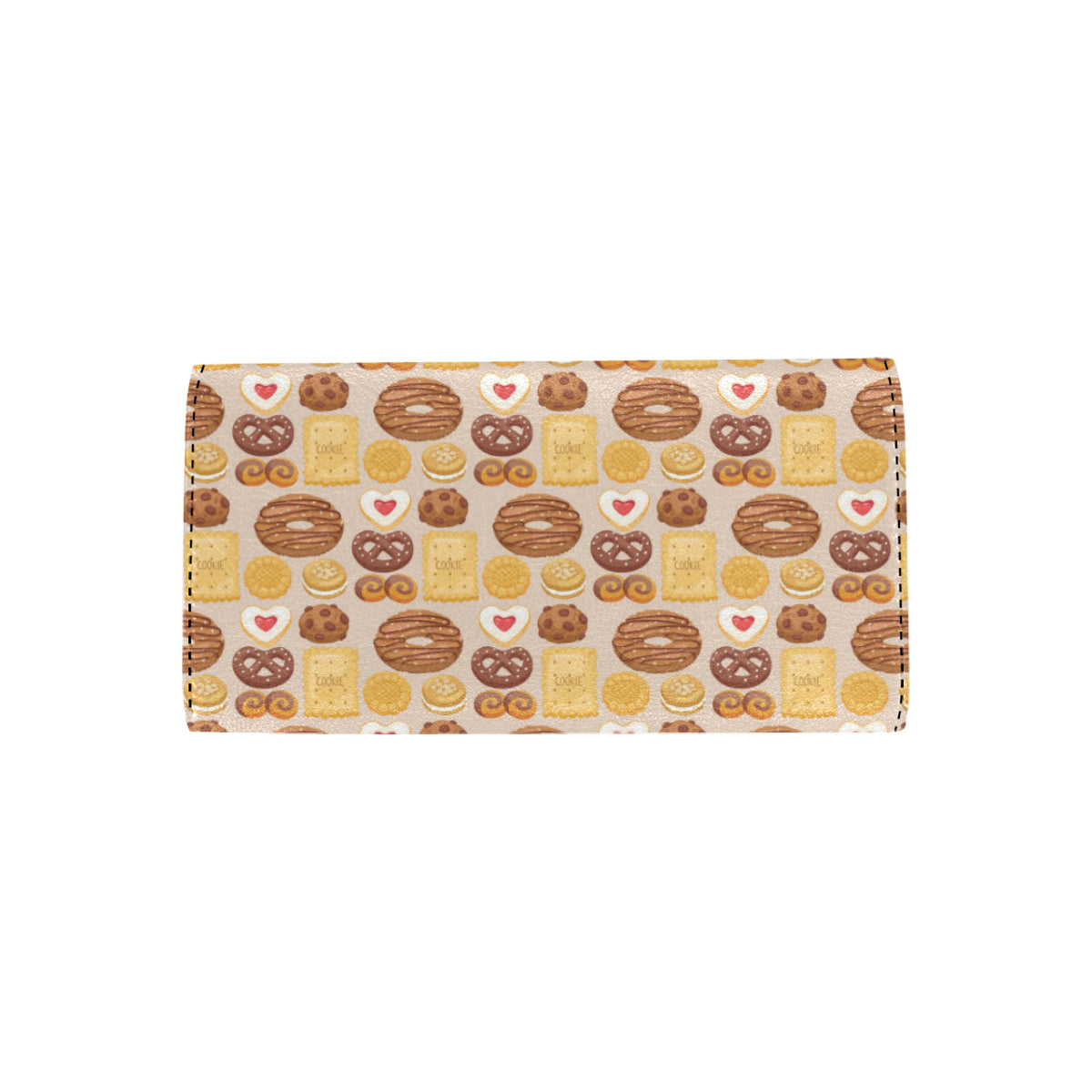 Cookie Pattern Print Design 02 Women's Trifold Wallet
