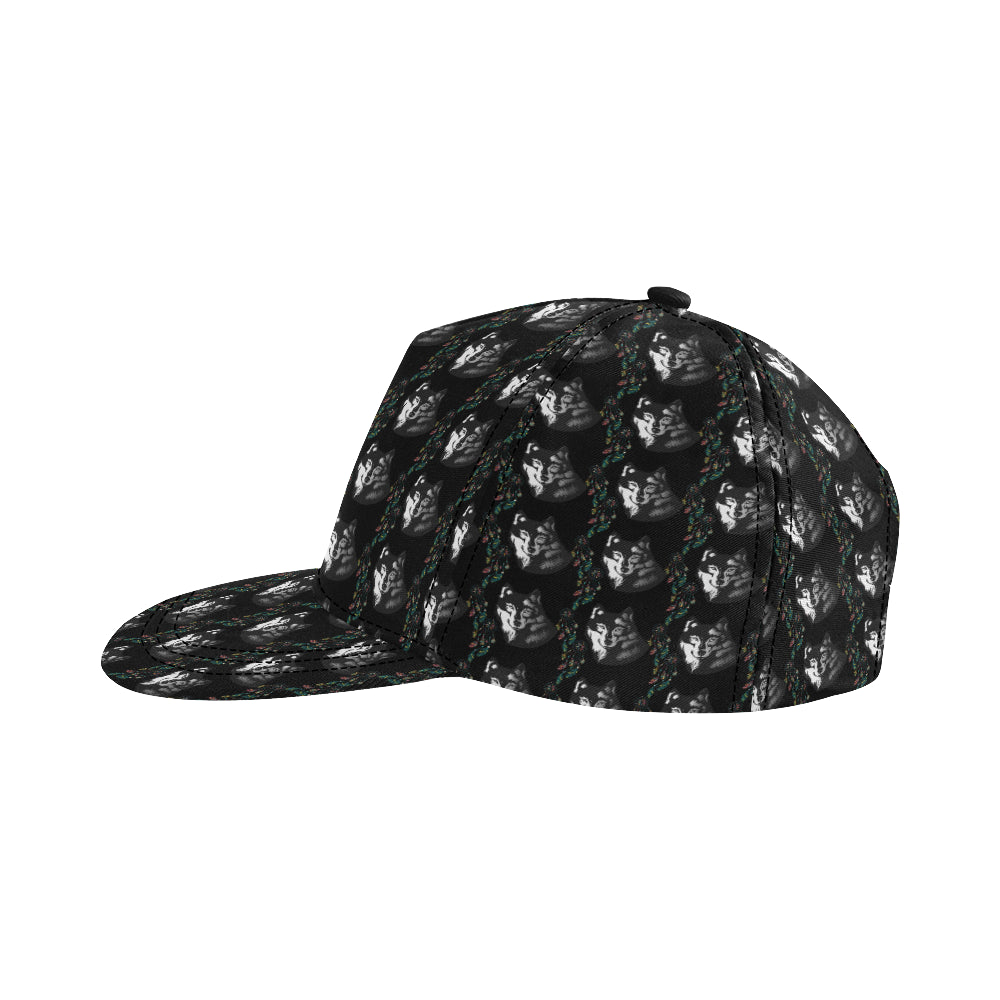 Wolf Black Dream Catcher Design Print Snapback Cap