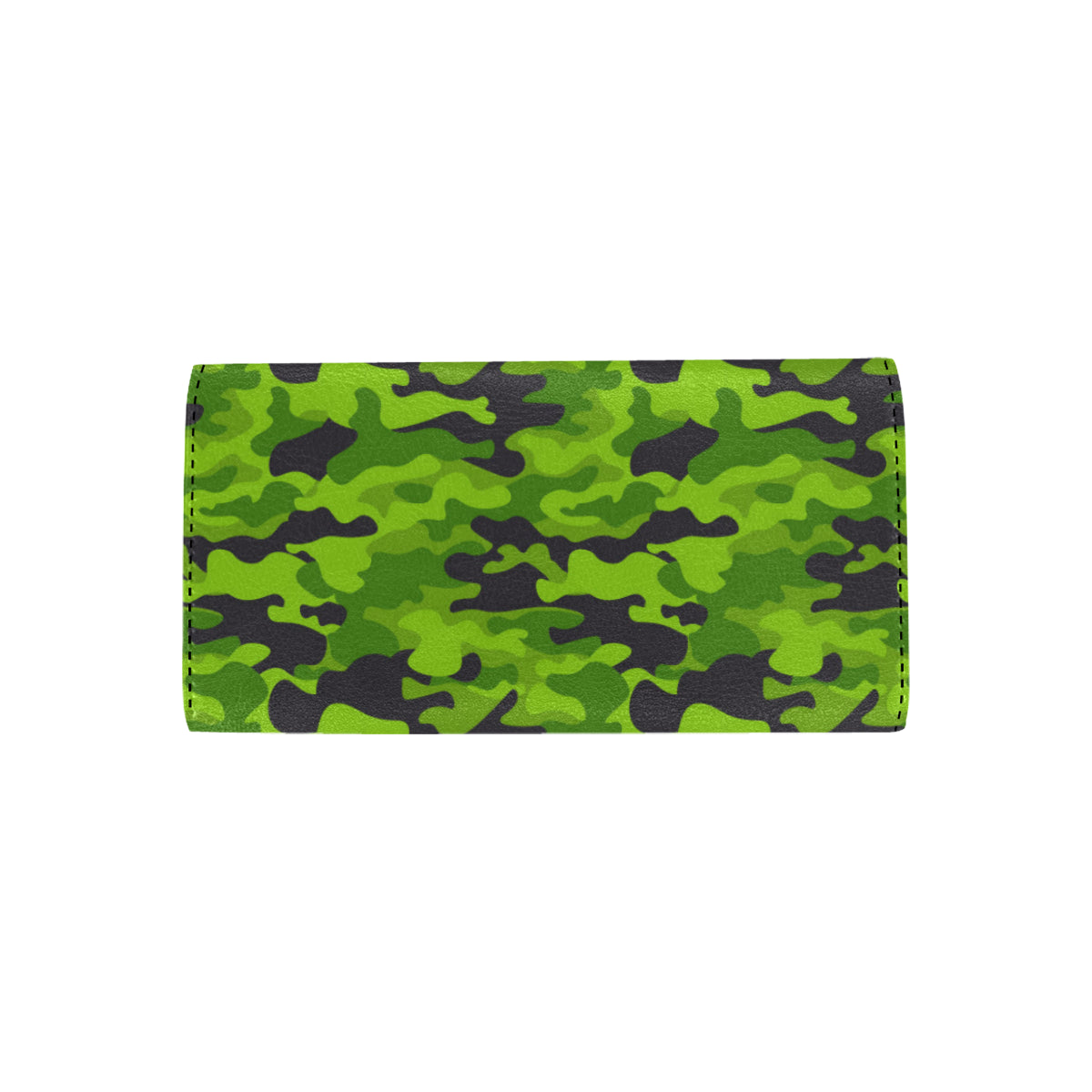 Green Kelly Camo Print Women's Trifold Wallet