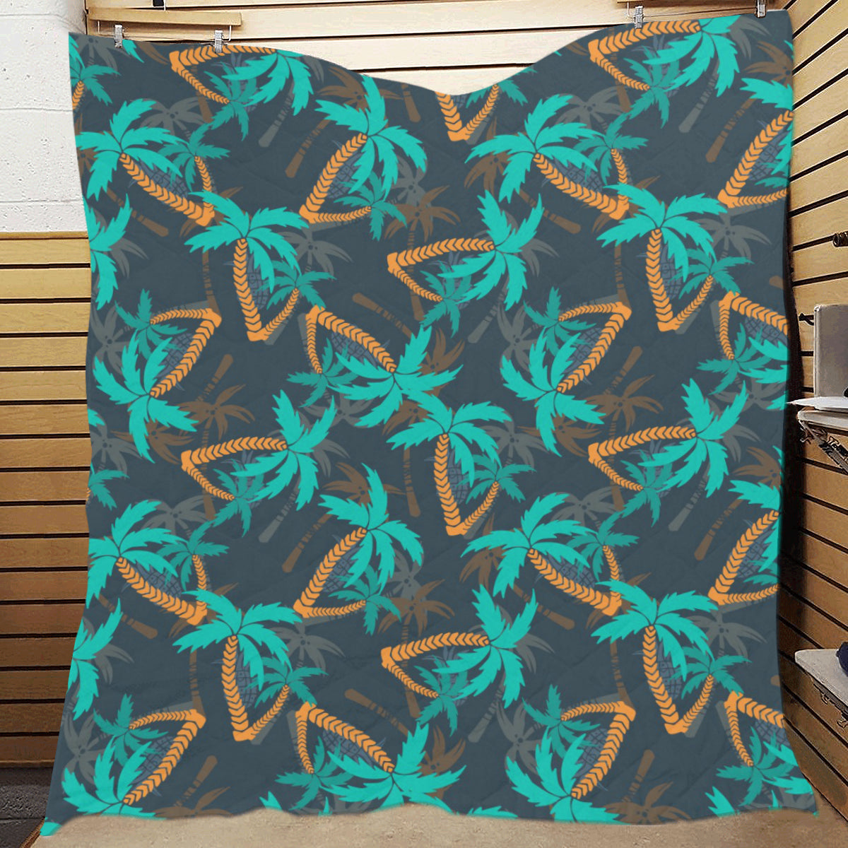 Palm Tree Pattern Print Design PT01 Premium Quilt