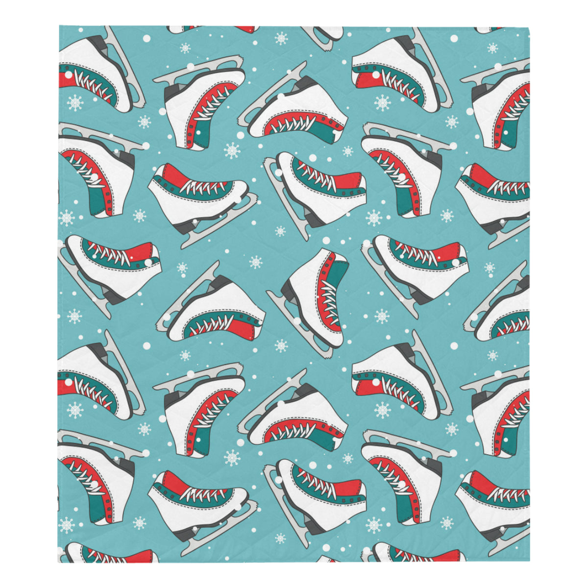 Ice Skate Pattern Print Design 03 Premium Quilt