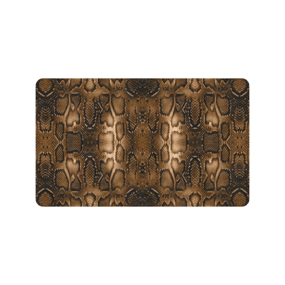 Snake Skin Brown Print Rubber Doormat