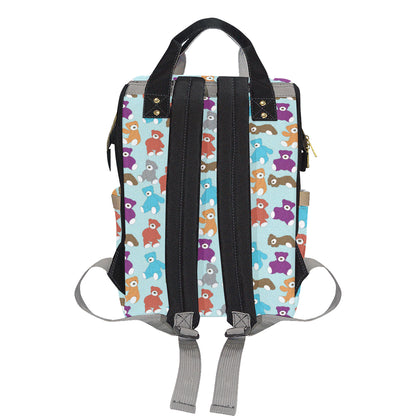 Bear Cute Pattern Print Design 03 Diaper Bag Backpack
