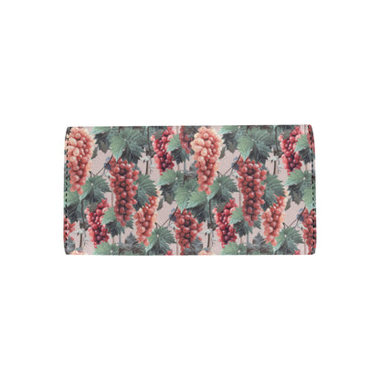 Grape Pattern Print Design GP01 Women's Trifold Wallet