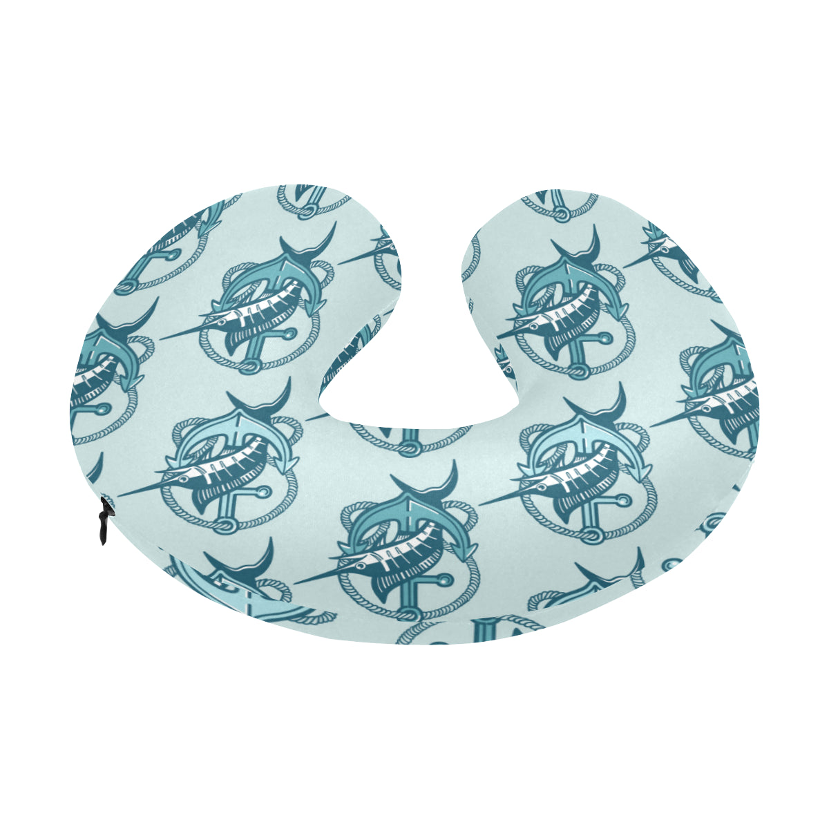 Swordfish Pattern Print Design 03 U-Shaped Travel Neck Pillow