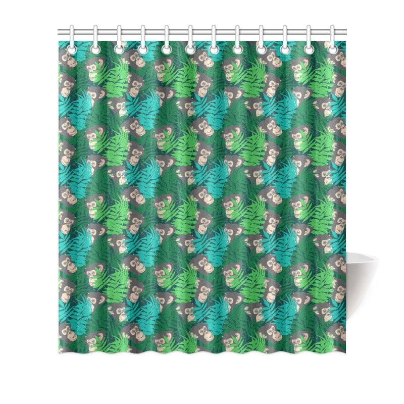 Chimpanzee Pattern Print Design 01 Shower Curtain