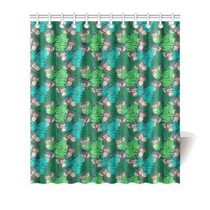 Chimpanzee Pattern Print Design 01 Shower Curtain