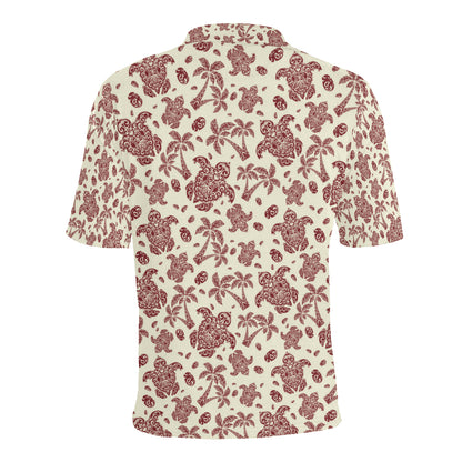 Polynesian Tattoo Turtle Themed Men Polo Shirt