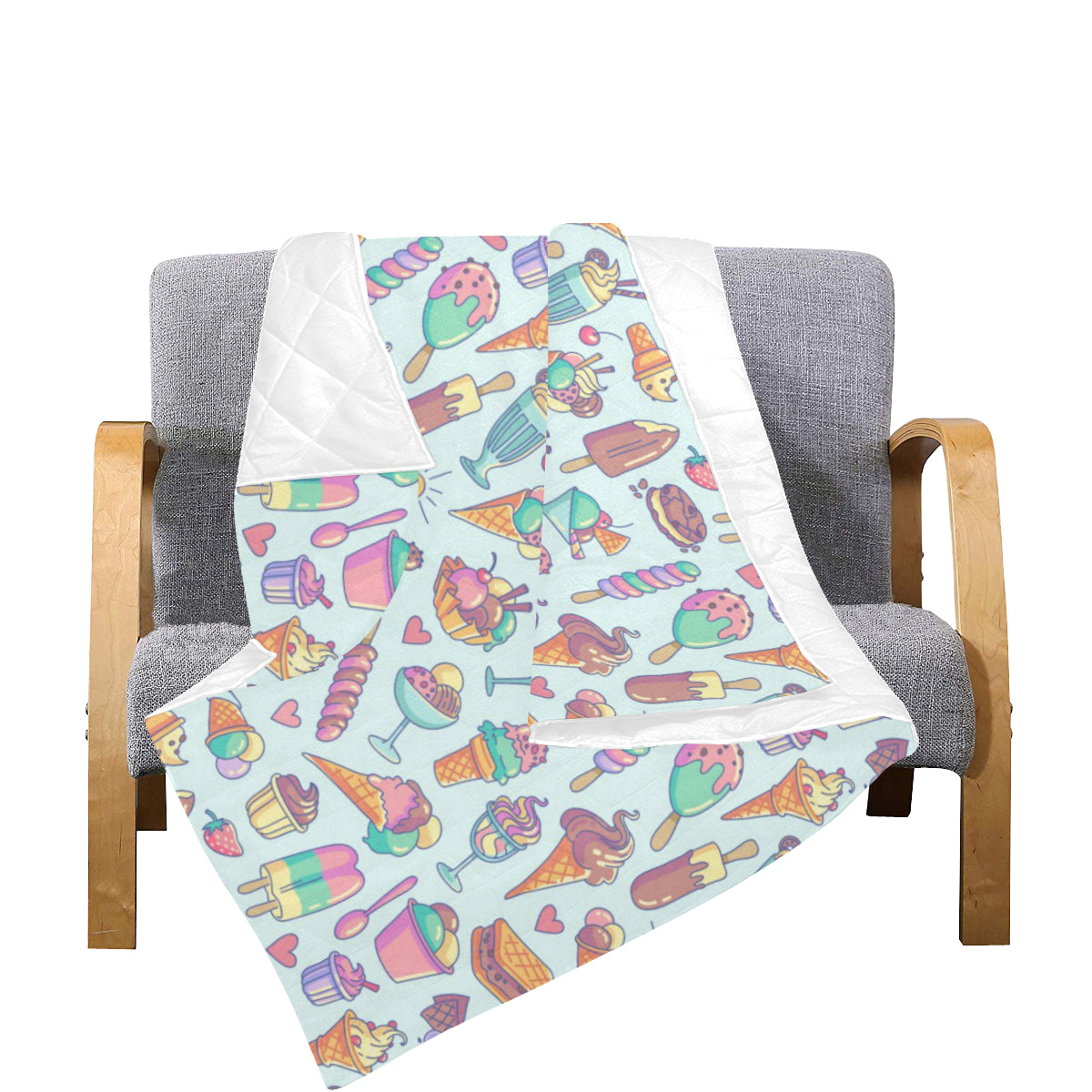 Ice Cream Pattern Print Design IC02 Premium Quilt