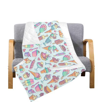 Ice Cream Pattern Print Design IC02 Premium Quilt
