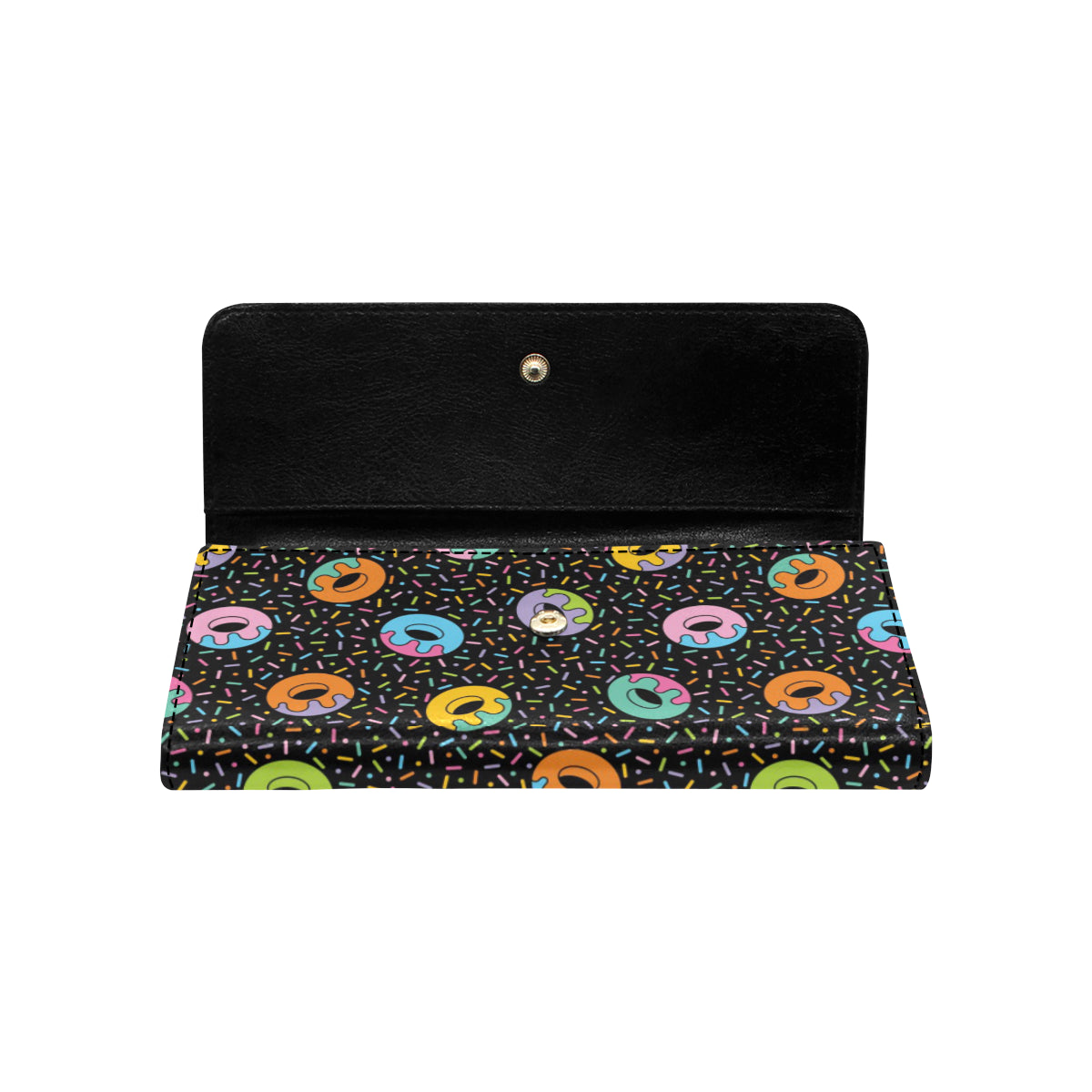 Donut Pattern Print Design DN012 Women's Trifold Wallet