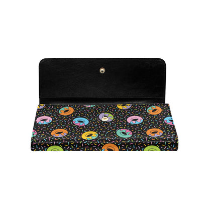 Donut Pattern Print Design DN012 Women's Trifold Wallet
