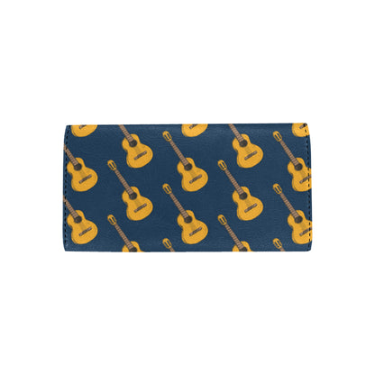 Acoustic Guitar Pattern Print Design 04 Women's Trifold Wallet