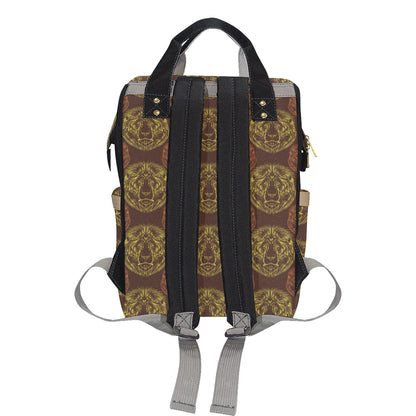 Lion Pattern Print Design 04 Diaper Bag Backpack