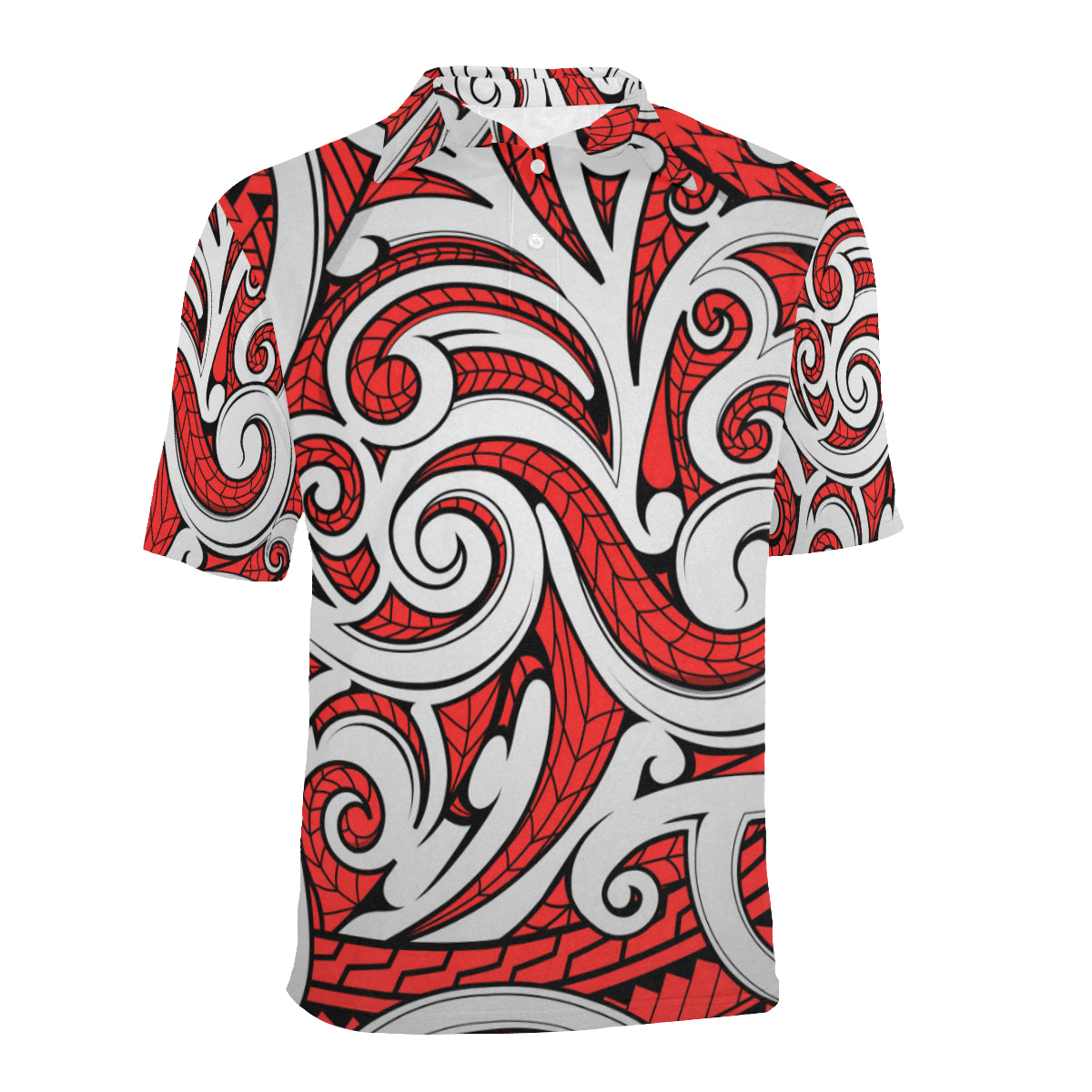Maori Polynesian Themed Design Print Men Polo Shirt