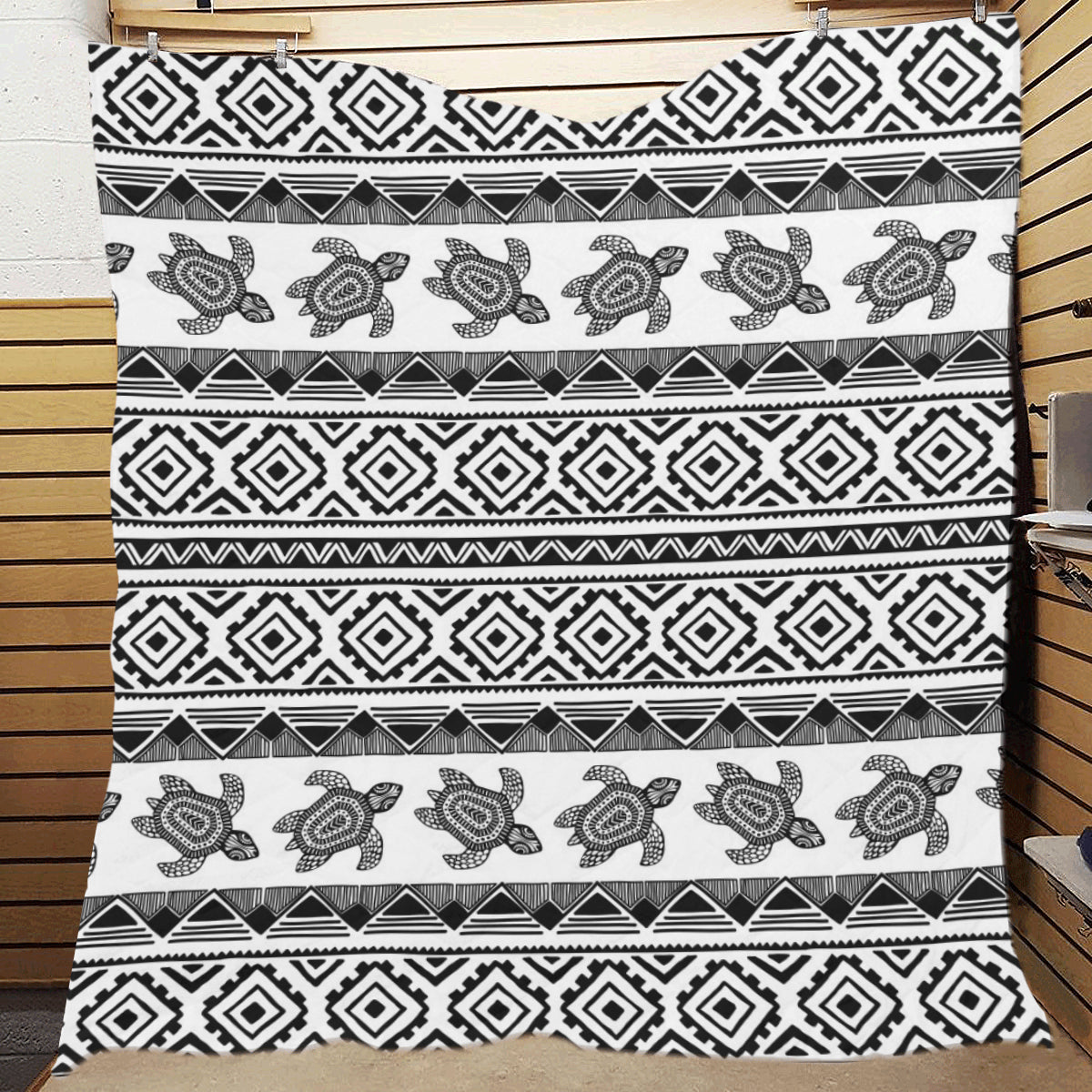 Sea Turtle Tribal Aztec Premium Quilt