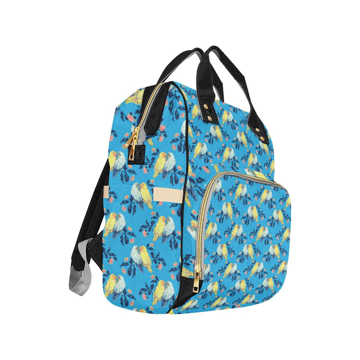 Lovebird Pattern Print Design 03 Diaper Bag Backpack