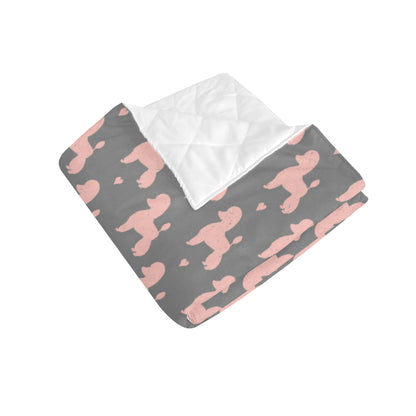 Poodle Pattern Print Design A02 Premium Quilt