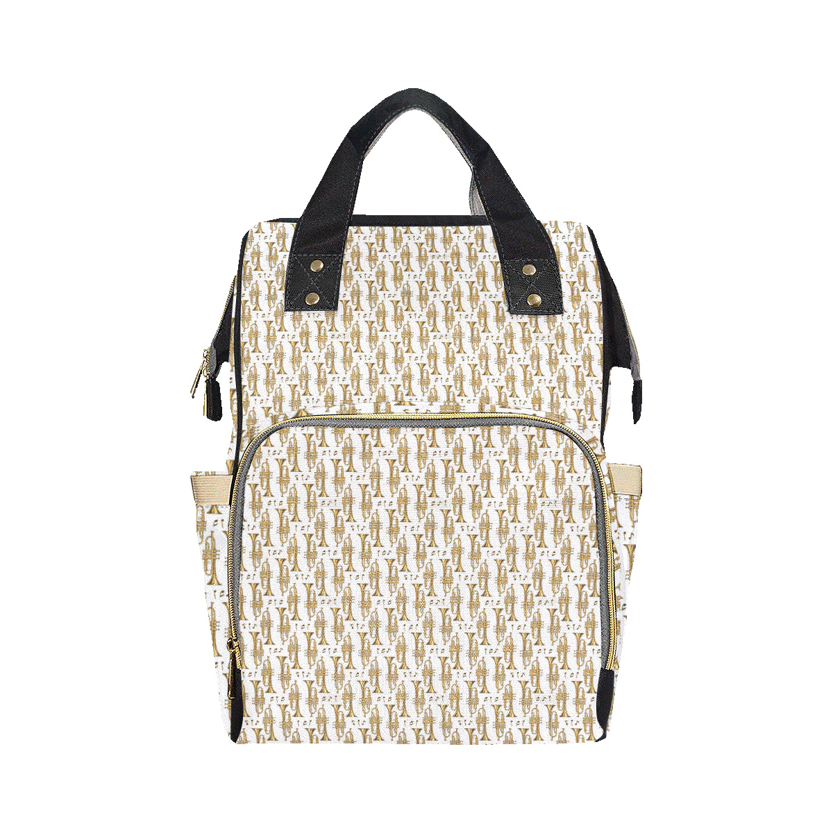 Trumpet with Music Note Print Diaper Bag Backpack