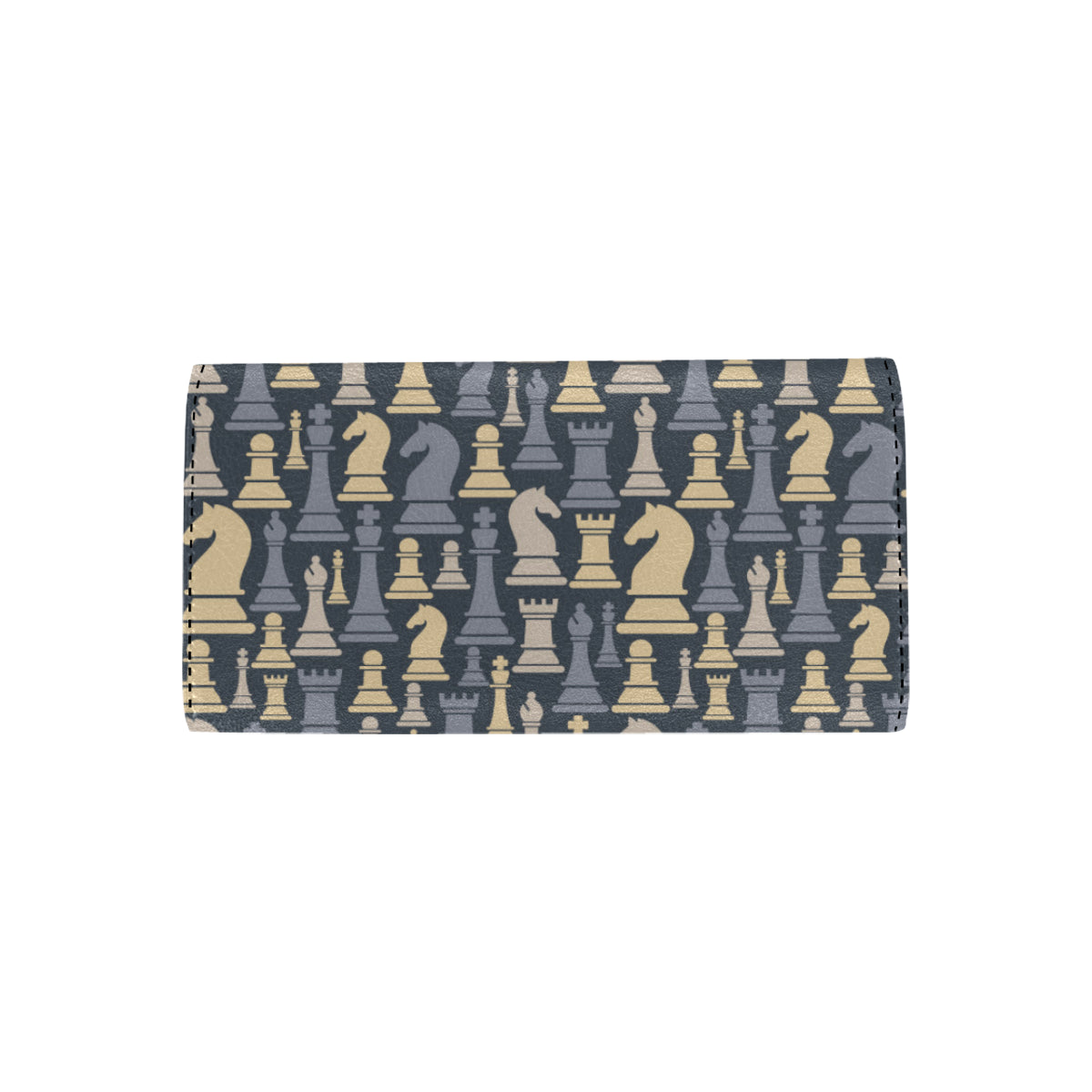 Chess Pattern Print Design 04 Women's Trifold Wallet