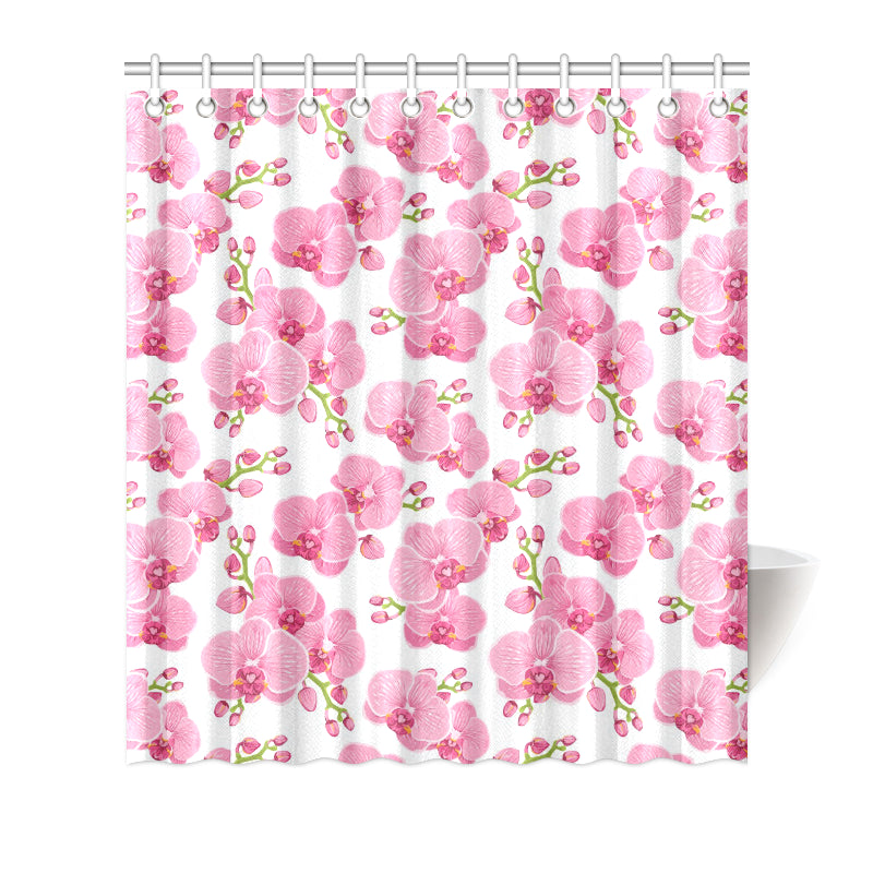 Orchid Pink Pattern Print Design OR07 Shower Curtain