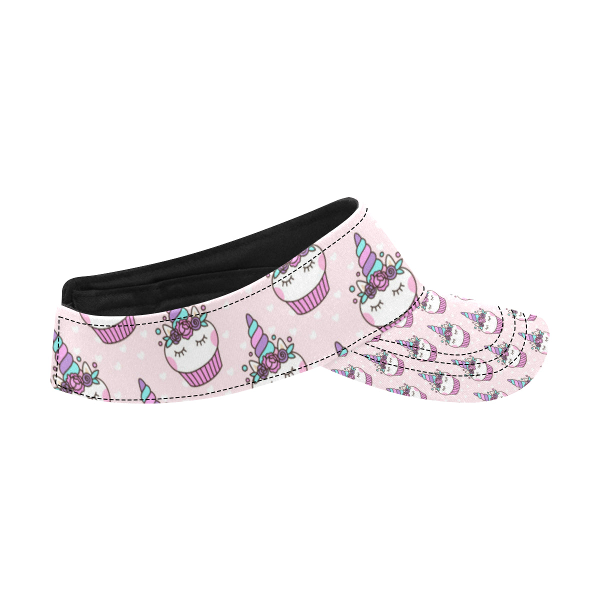 Cupcakes Unicorn Print Pattern Unisex Sun Visor