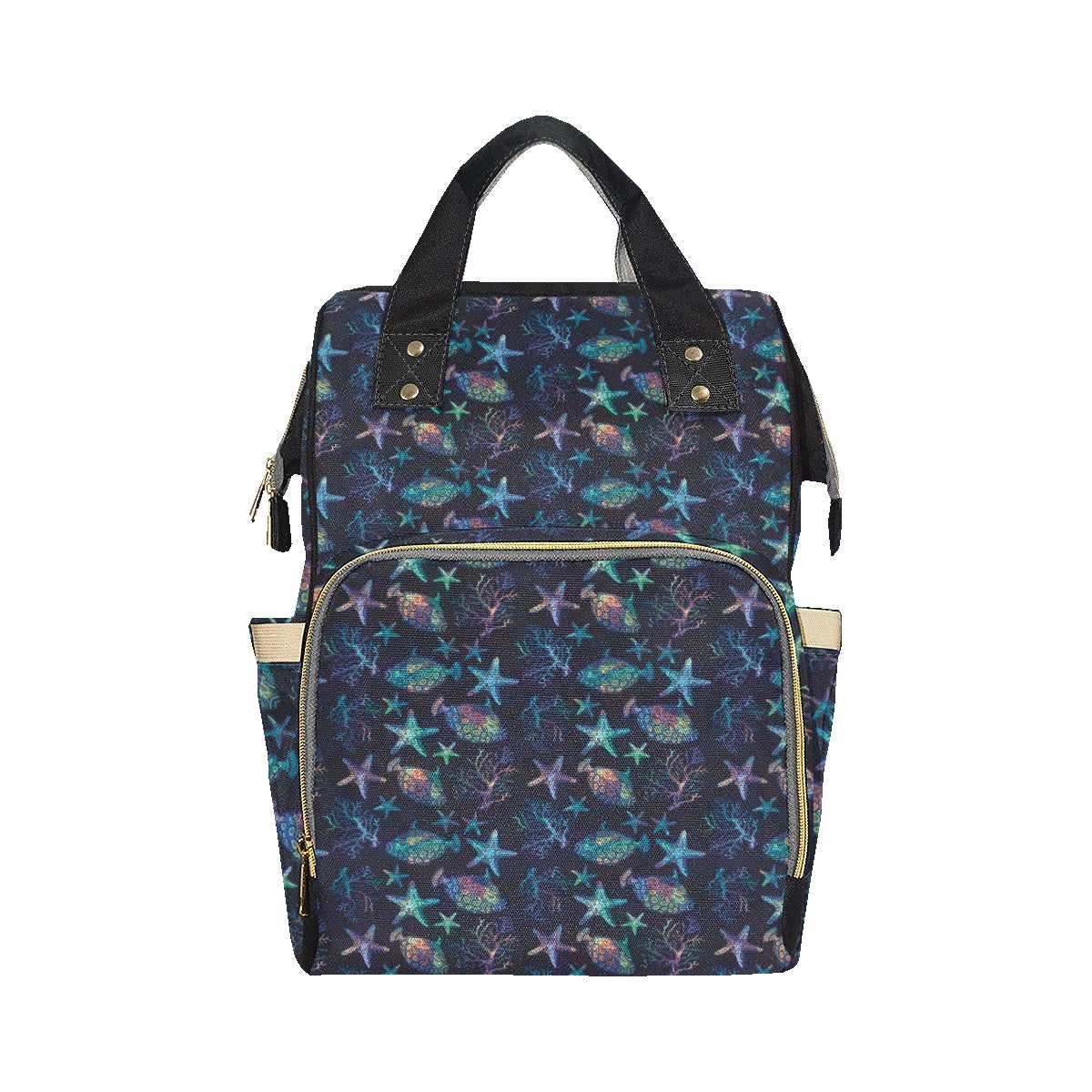 Starfish Pattern Print Design 01 Diaper Bag Backpack