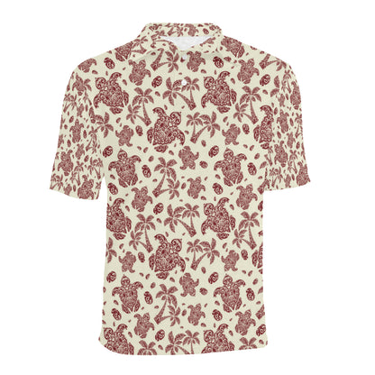 Polynesian Tattoo Turtle Themed Men Polo Shirt