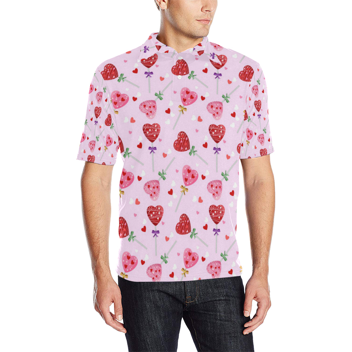 Lollipop Pattern Print Design LL07 Men Polo Shirt