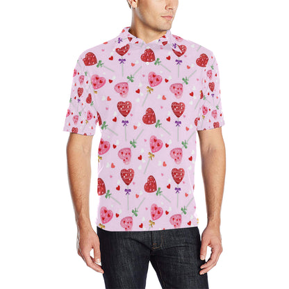 Lollipop Pattern Print Design LL07 Men Polo Shirt