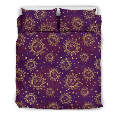 Sun Moon Star Design Themed Print Bedding Set