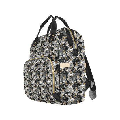 Hummingbird Gold Design Themed Print Diaper Bag Backpack