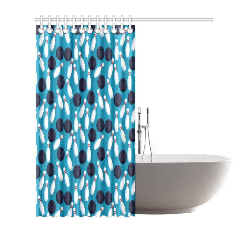Bowling Pin Pattern Print Design 010 Shower Curtain