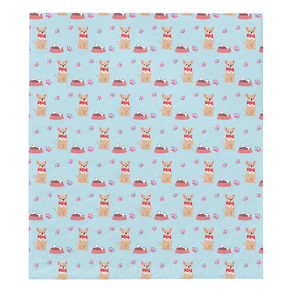 Chihuahua Pattern Print Design 05 Premium Quilt