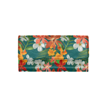 Amaryllis Pattern Print Design AL06 Women's Trifold Wallet