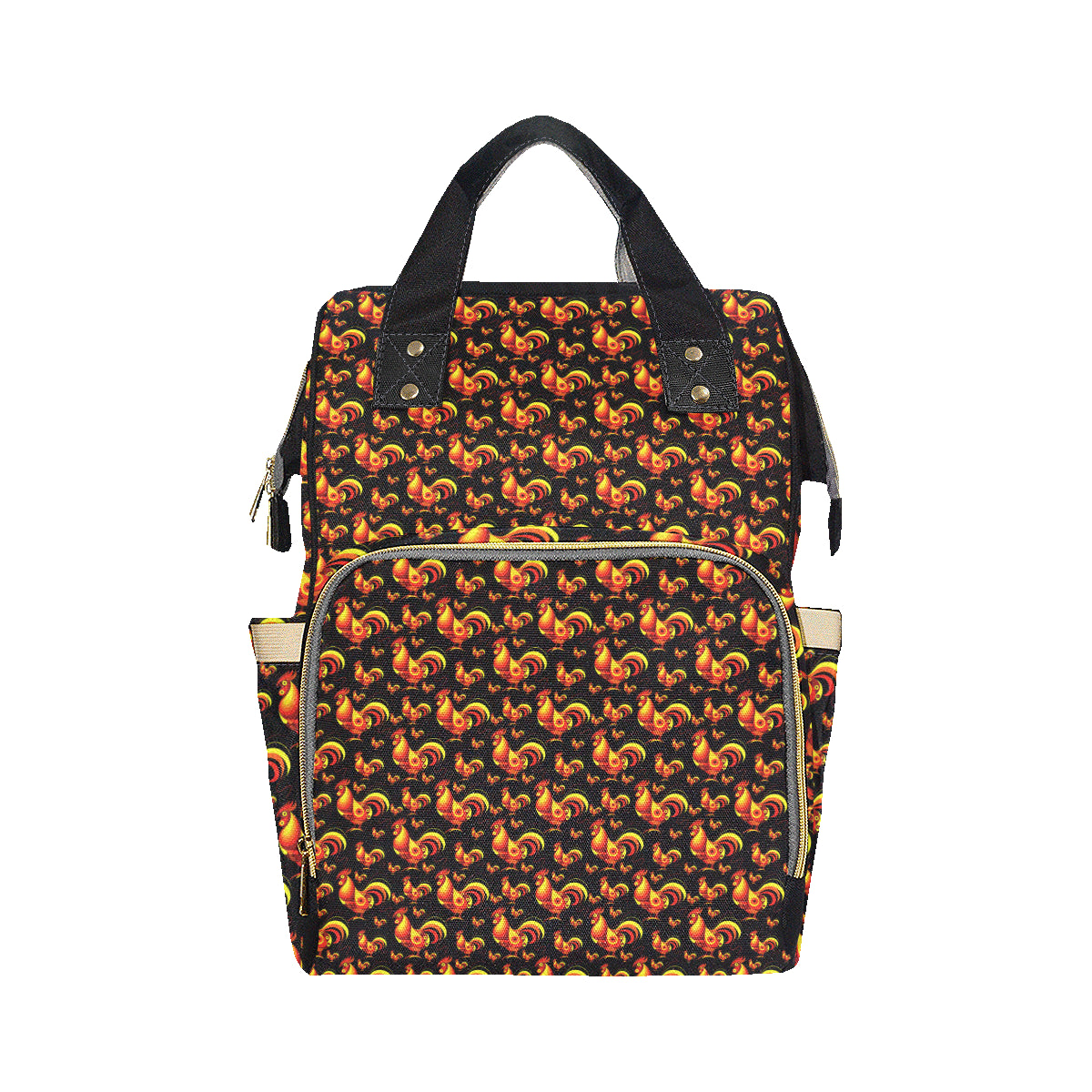 Rooster Print Themed Diaper Bag Backpack