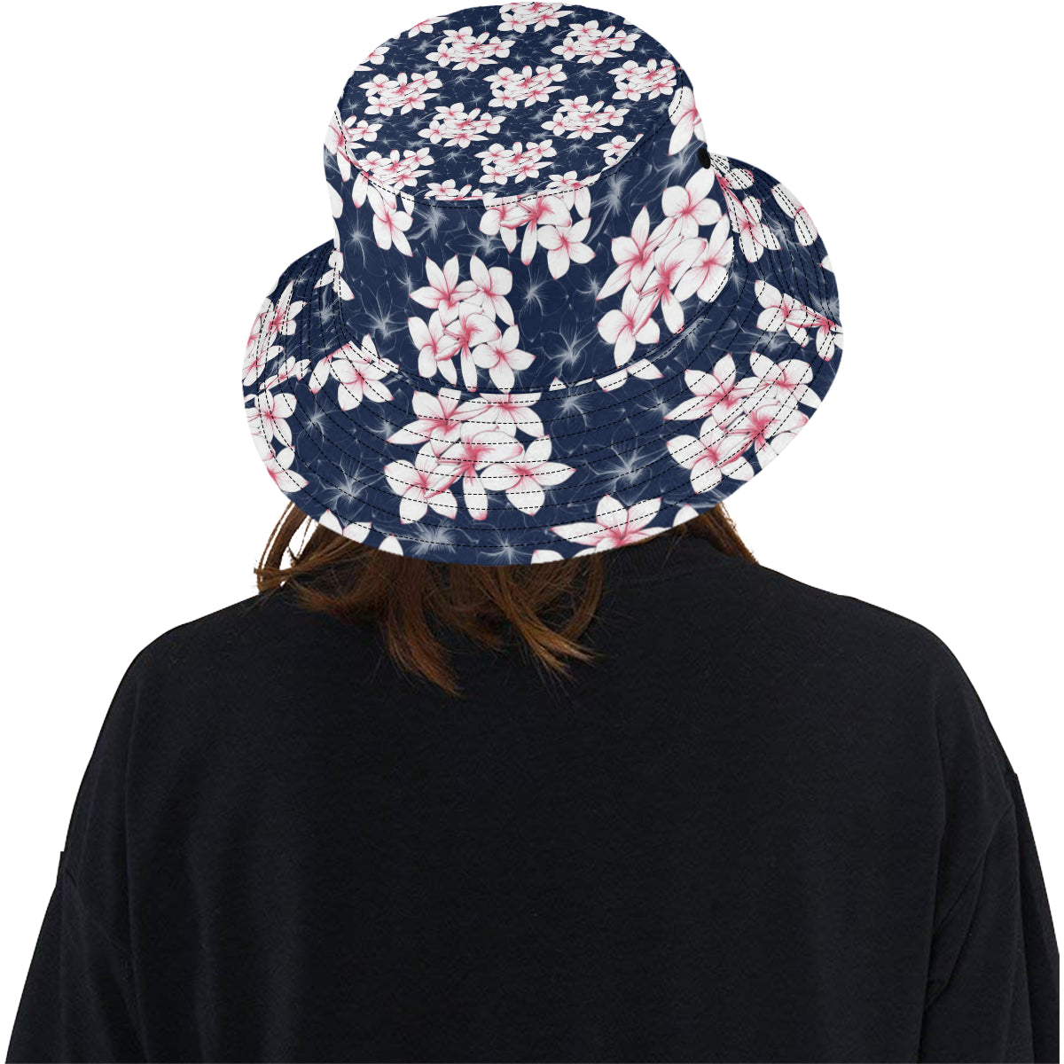 Plumeria Pattern Print Design PM017 Unisex Bucket Hat