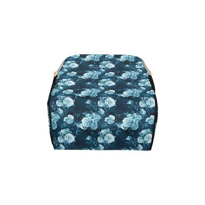 Rose Blue Pattern Print Design RO014 Diaper Bag Backpack