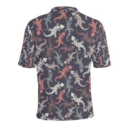 Gecko Pattern Print Design 02 Men Polo Shirt