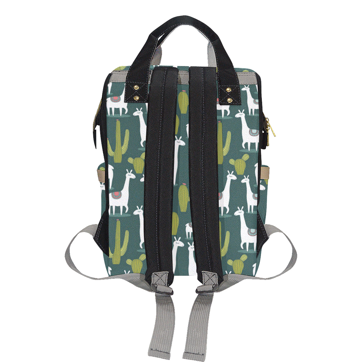 Llama Cactus Pattern Print Design 02 Diaper Bag Backpack