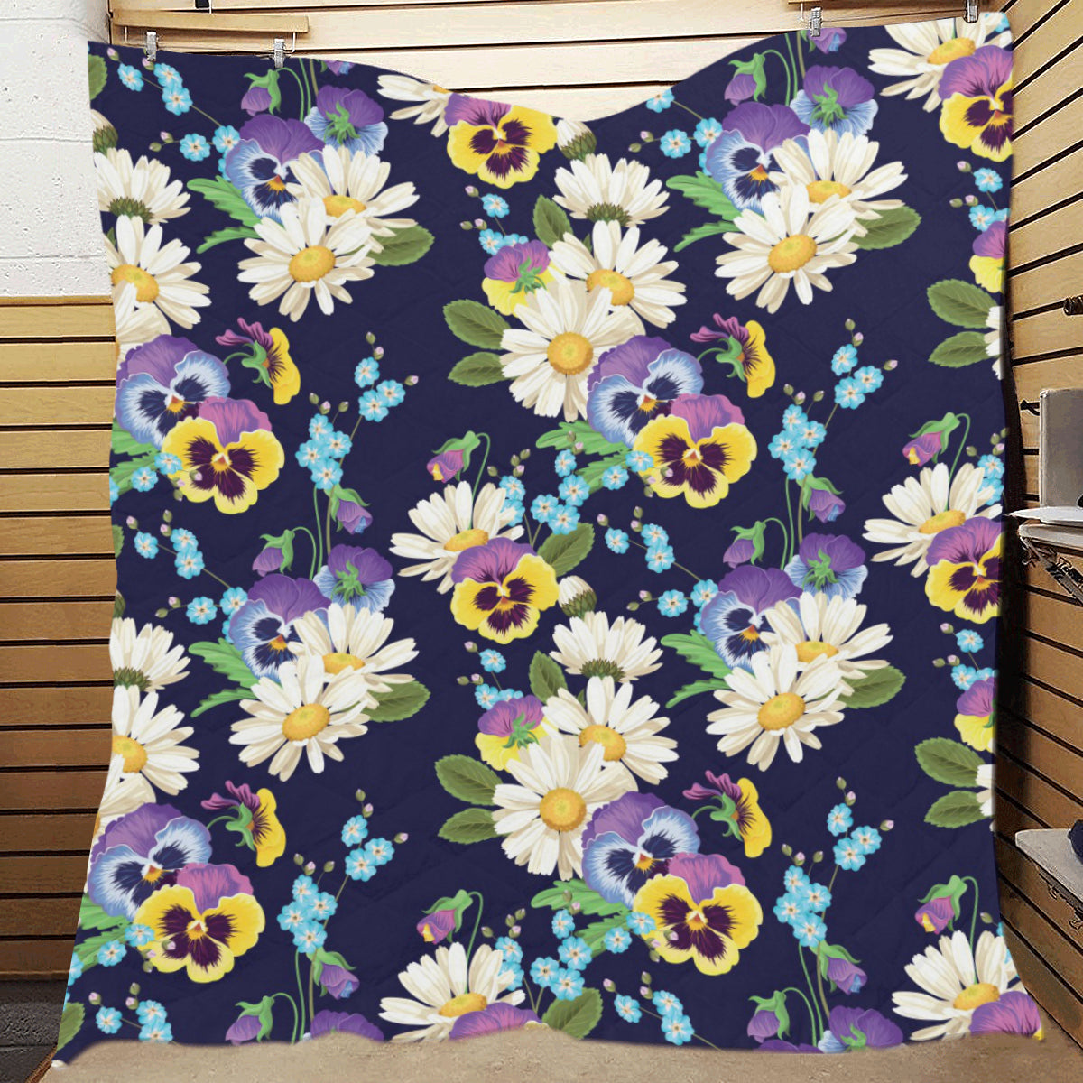 Pansy Pattern Print Design PS03 Premium Quilt