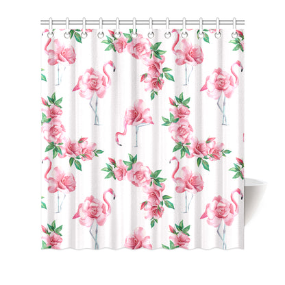 Flamingo Rose Pattern Shower Curtain