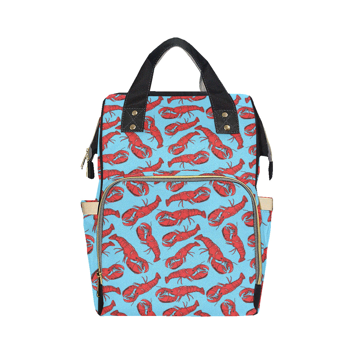 Lobster Red Pattern Print Design 03 Diaper Bag Backpack