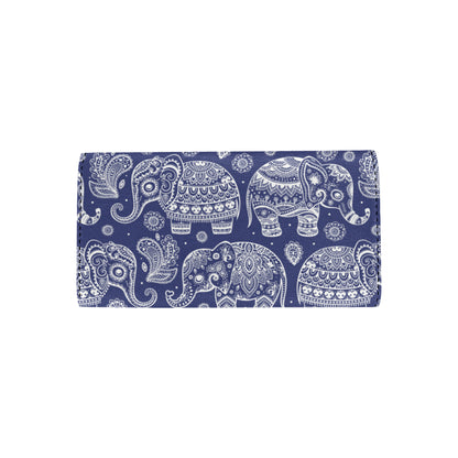 White Elephant Mandala Women's Trifold Wallet