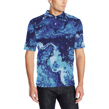 Ocean Liquid Pattern Print Design A03 Men Polo Shirt